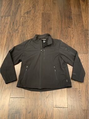Free Country Men's Size XXL Soft Shell Jacket Wind Breaker Water Resistant Black